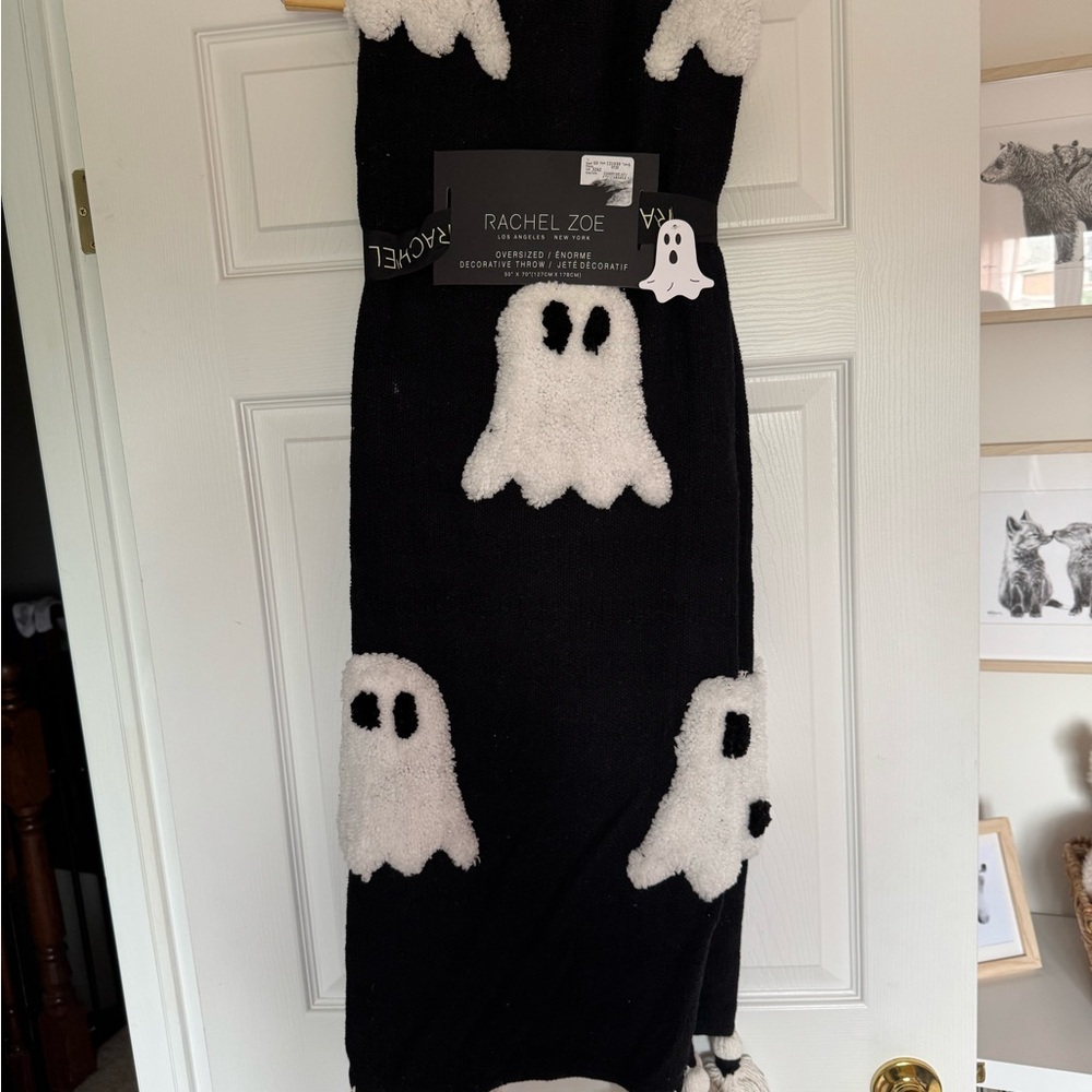 Rachel Zoe NWT Black and White GHOST BLANKET